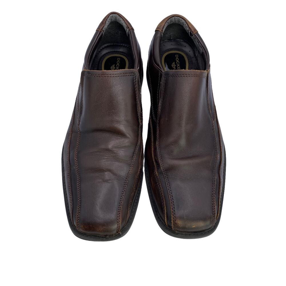 Dockers Men's Brown Leather Loafers, Size 10M, Slip-On Dress Casual Shoes